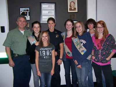 Girl Scout Troop No. 50313 earned their Personal Defense Interest Patch.Pictured left to right are Detective Gregg Walker
