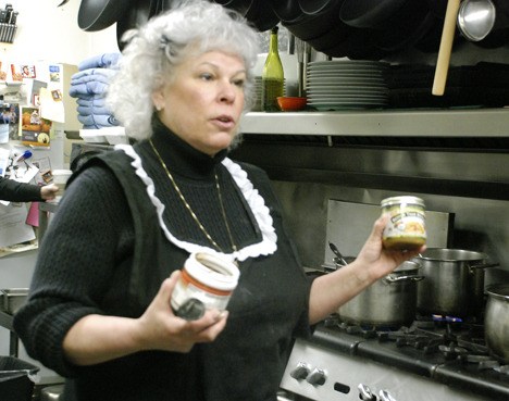 Ginger 'Mama' Passarelli explains to students in her soup class different ways to flavor soups using things like beef paste.
