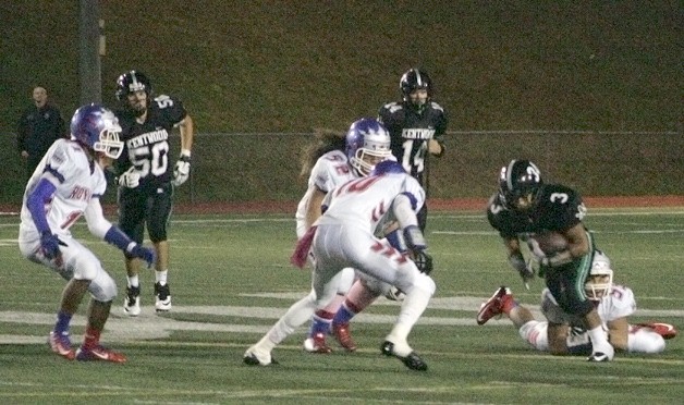 The Kentwood Conks conquerors  the South Puget Sound League 4A Northeast division Friday with its 38-7 win over the Kent Meridian Royals.