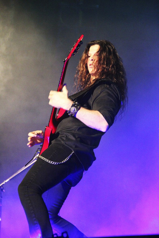 Megadeth guitarist Chris Broderick onstage at the ShoWare Center. The pioneering thrash metal titans headlined the Gigantour
