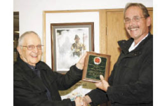 Mountain View Fire and Rescue hosted a retirement party for Orv Swanson (left)