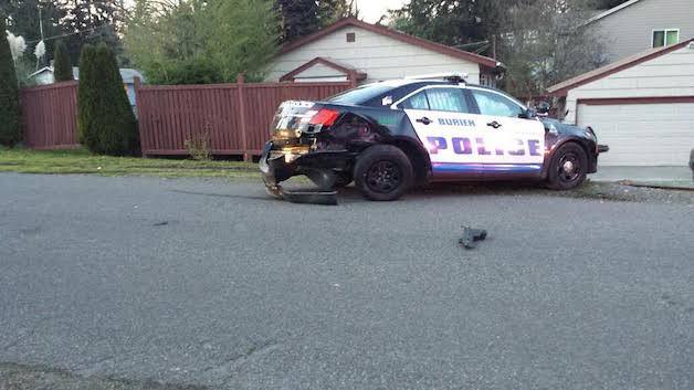 A King County Sheriff’s deputy was injured today after being t-boned by a man driving a stolen vehicle.