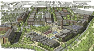 The Covington Town Center would encompass the current Covington Elementary School land and beyond.