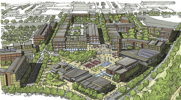 The Covington Town Center would encompass the current Covington Elementary School land and beyond.