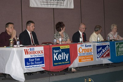 The Maple Valley City Council candidate debate Sept. 29 at Rock Creek Elementary. From the left