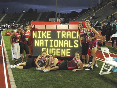 A handful of members from the Kentwood High track team were among the select few who had the opportunity to compete at the Nike Track Nationals earlier this month. Those who competed (from left to right) included: Aiesha Goodlow