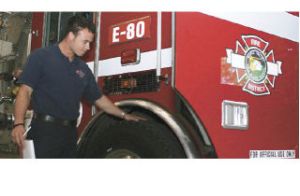 Firefigthter Blake Cleveland inspects one of the fire trucks of Maple Valley Fire and Life Safety. Equipment and other basics of the fire district are paid for through a levy that voters will decide on next month.
