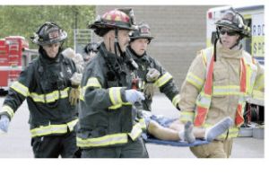 Firefighters such as (from left) Jeff Greene
