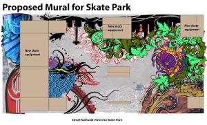 This is an mock of what the mural will look like at the Covington skate park. Photo provided by Angie Feser
