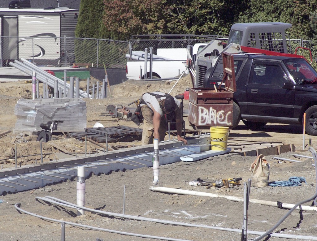 Crews are working on the foundation of the elementary school. The day school ended construction workers began demolishing the old school to make way for the new building. DENNIS BOX
