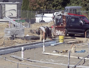 Crews are working on the foundation of the elementary school. The day school ended construction workers began demolishing the old school to make way for the new building. DENNIS BOX