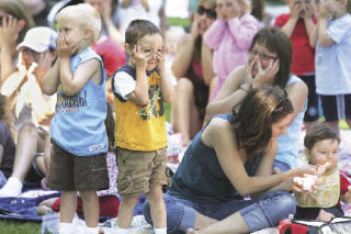 As part of the crowd that spread out across a lawn at Lake Wilderness Park last Wednesday for one of Maple Valley Library’s Storytimes in the Park sessions
