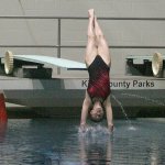 Katherine Beliveau, Kentlake senior, took fifth in the diving event at the state meet. DENNIS BOX, The Reporter