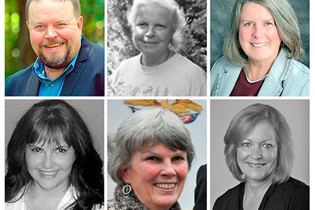 Top row is Black Diamond City Council Members Brian Weber, Erika Morgan and Pat Pepper. Bottom row is Councilwoman Tamie Deady, Black Diamond Mayor Carol Benson and Councilwoman Janie Edelman.