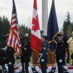 The colors were retired at the end of the ceremony Friday.