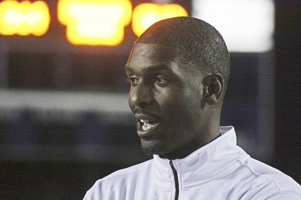 Kentwood coach Mike Bush looks on after his team&rsquo;s loss to Eastlake in the playoffs Friday night. &ldquo;More work needs to be done,&rdquo; he said of his efforts to strengthen the program. MARK KLAAS, Kent Reporter