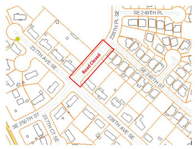 The two block section of road set to close starting tomorrow, Tuesday, Feb. 21, can be seen on this map. Courtesy photo