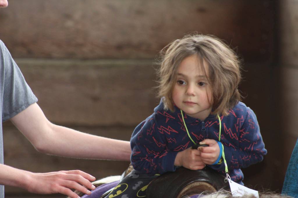 Kids play with ponies during Western Days at Reber Ranch