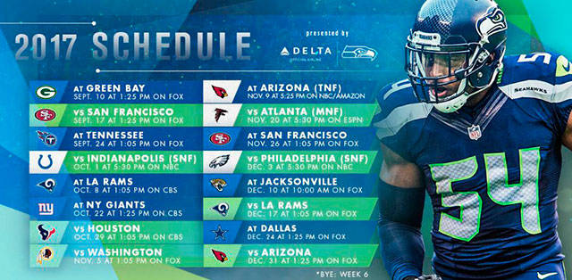 Seahawks released 2017 schedule, tickets on sale Saturday