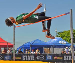 Kentridge&rsquo;s Tyler Cronk climbed 6 feet, 9 inches to capture the 4A state high jump title Friday at Mount Tahoma High School in Tacoma. HEIDI SANDERS, Kent Reporter