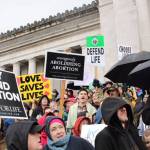 Hundreds of people turned out for the annual March for Life on Monday, Jan. 22. Most were opposed to bills heard that same day concerning abortion and contraceptive measures. Photos by Taylor McAvoy, WNPA Olympia News Bureau