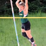 Kentridges Alexis Mallory takes second in the pole vault, clearing 9 feet, 9 inches. RACHEL CIAMPI, Kent Reporter