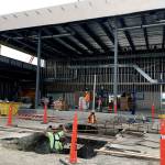 The passenger terminal at Paine Field in Everett is taking shape. (Janice Podsada / The Herald)