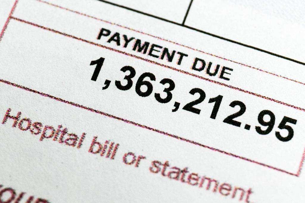 Titus Wills bill from The Everett Clinic for $1.36 million and change. (Kevin Clark / The Herald)