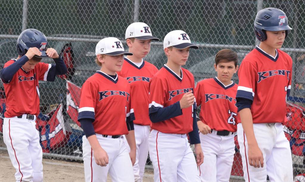 The Kent All-Stars walk dejectedly off the field after falling 2-1 to Auburn for the District 10 Majors title on Saturday. RACHEL CIAMPI, Auburn Reporter