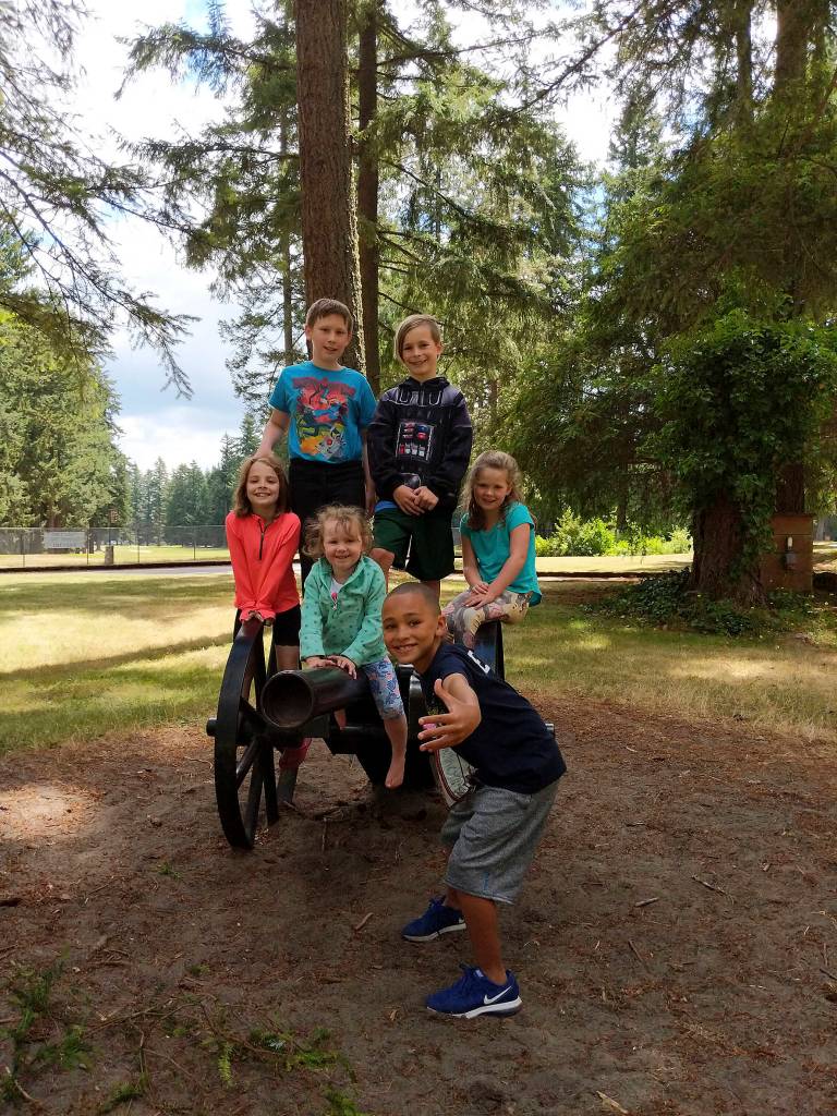 Submitted photo from Vanessa Keenan                                Vanessa Keenans three children and the three children she babysits pose for a picture while on one of their many summer adventures.