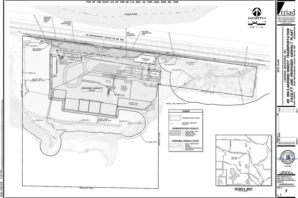 Lakesides site plan for the proposed asphalt plant. Submitted photo from Lakeside Industries