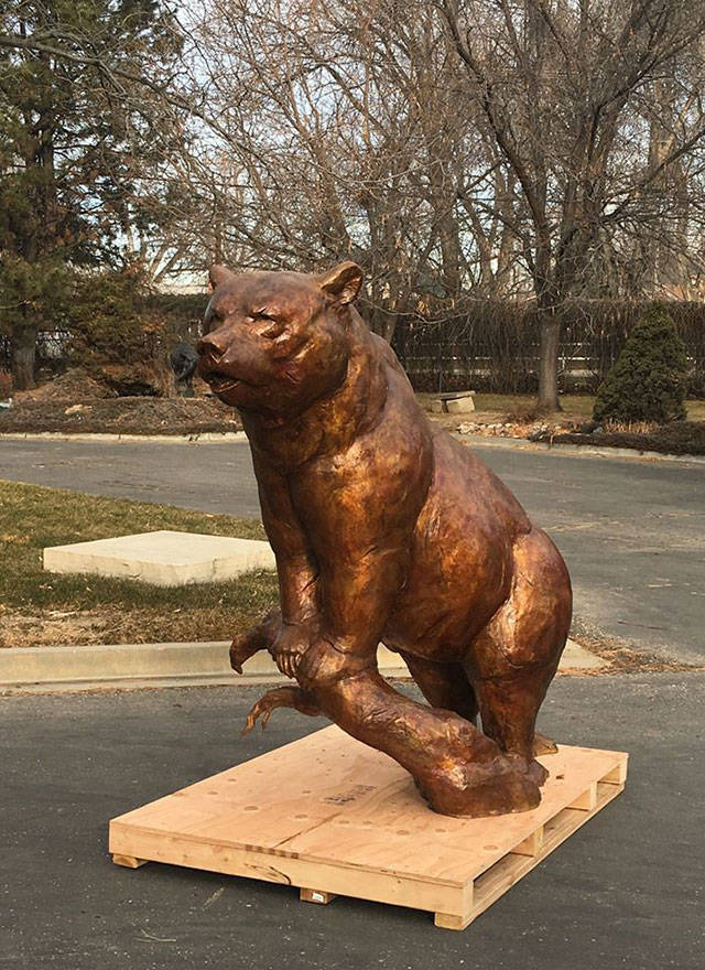 Photo of the bear statue pulled from the city of Maple Valley Facebook.