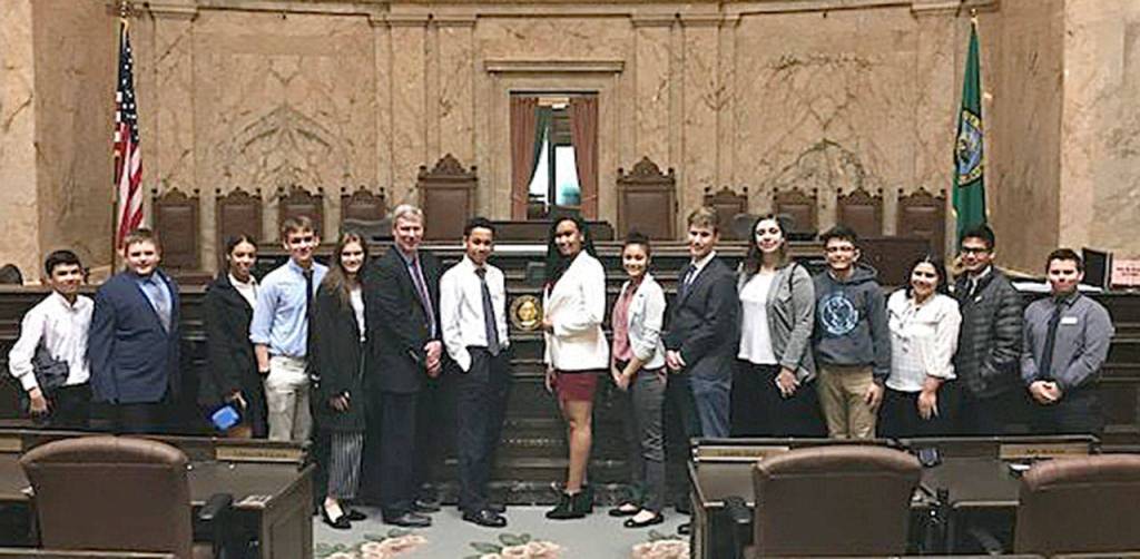 Photos courtesy city of Covingtons Facebook page                                The Covington Youth Council attended Youth Action Days in Olympia Jan. 27 and 28. The teens attended various workshops and learned how to effectively meet with legislators and lobby issues. The youth council were able to meet with representatives from the 47th district  Pat Sullivan, Mona Das and Debra Entenman.