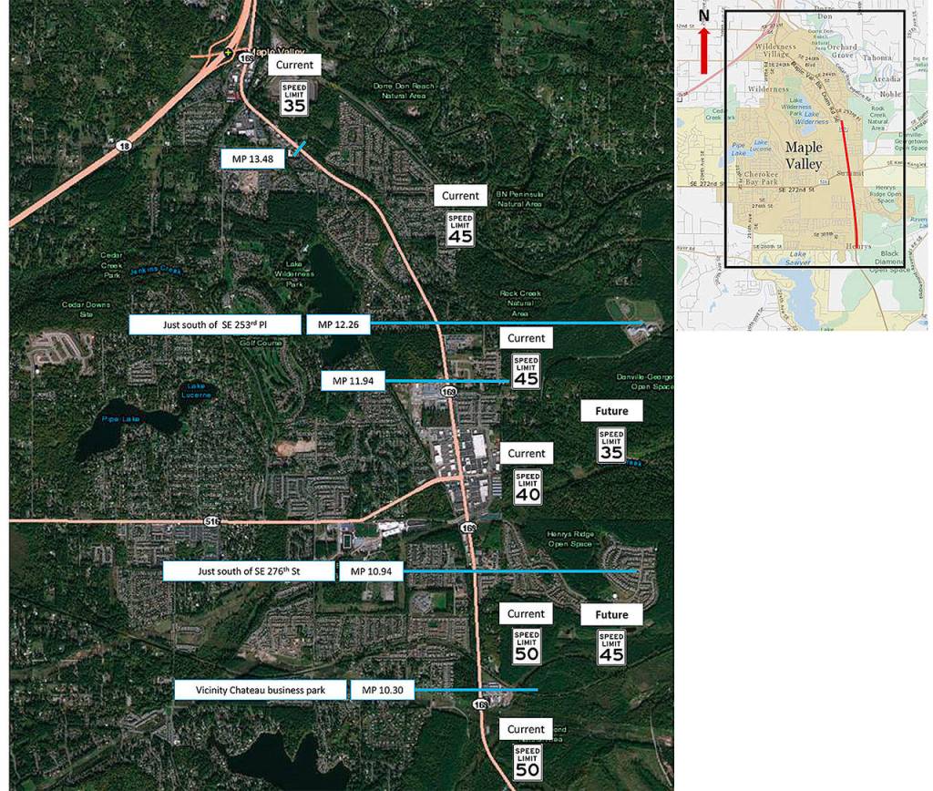 A photo of the changes in speed on Highway 169 going through Maple Valley. Submitted photo from the city of Maple Valley
