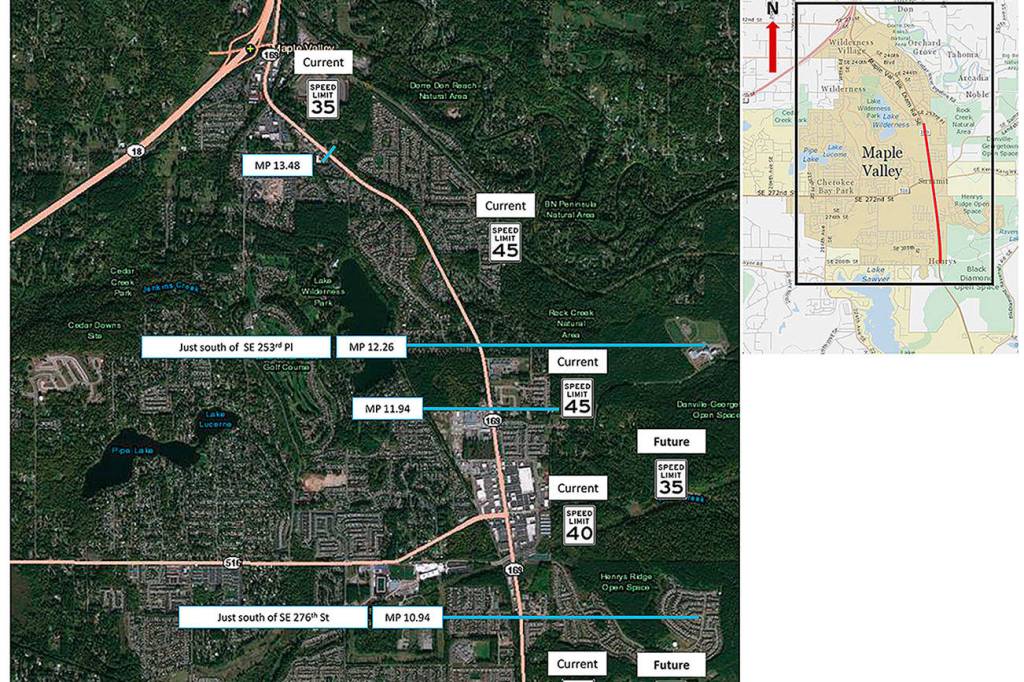 A photo of the changes in speed on Highway 169 going through Maple Valley. Submitted photo from the city of Maple Valley