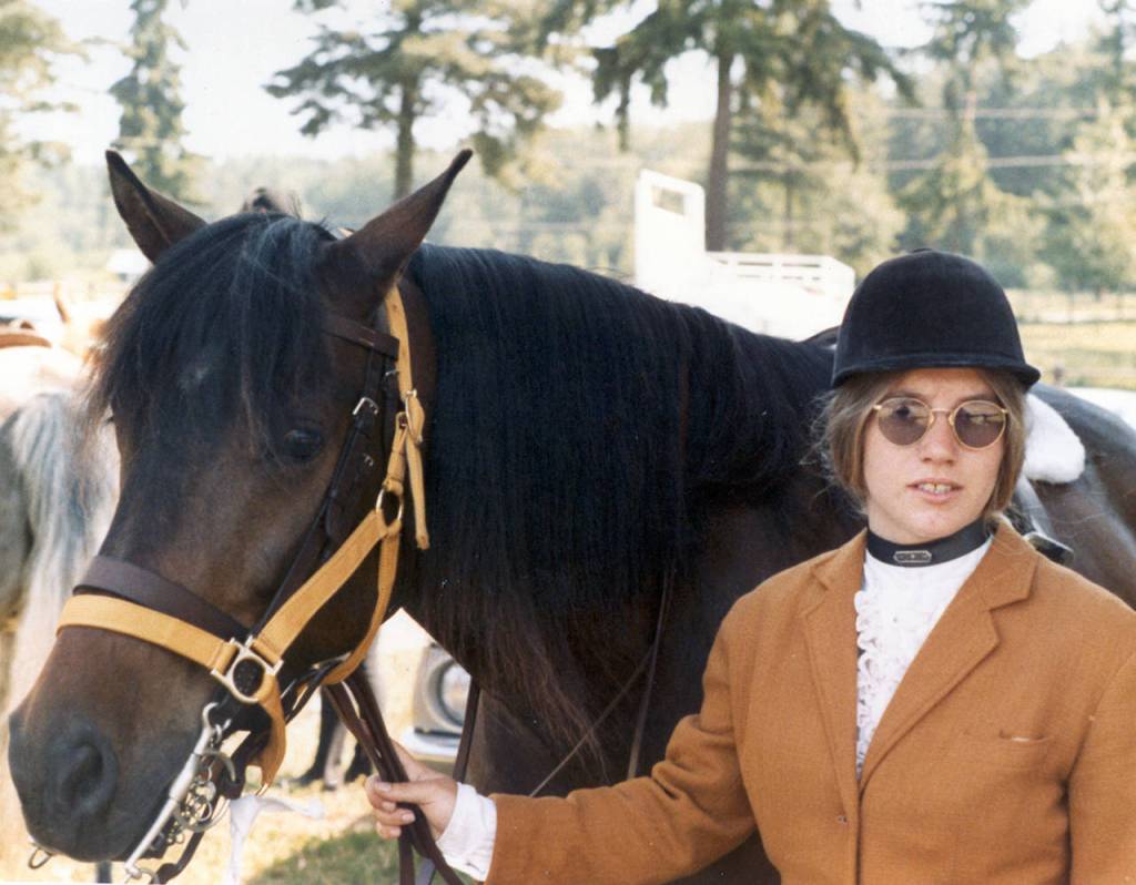 Jody Loomis is pictured with her horse in 1972. (Snohomish County Sheriffs Office)