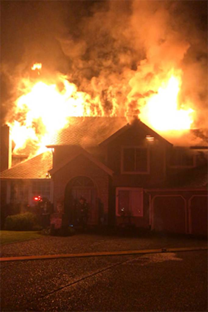 The blaze occurred May 4 in the 25300 block of 236th Court Southeast in Maple Valley. Photo courtesy of Puget Sound Regional Fire Authority.
