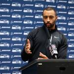Seahawks wide receiver Doug Baldwin responds to questions during a news conference after an NFC wild-card game against the Cowboys on Jan. 5, 2019, in Arlington. (AP Photo/Michael Ainsworth)