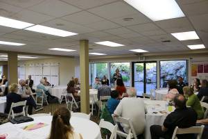 Courtesy photos from city of Maple Valley                                 City Manager Laura Philpot talks to community members, the planning commission and the economic development commission about the future of Maple Valley Town Center during a special meeting on May 6.