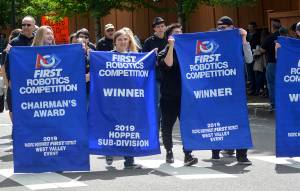 Bear Robotics show off their wins of the season during the Maple Valley Days Parade on June 8. Photo by Kayse Angel