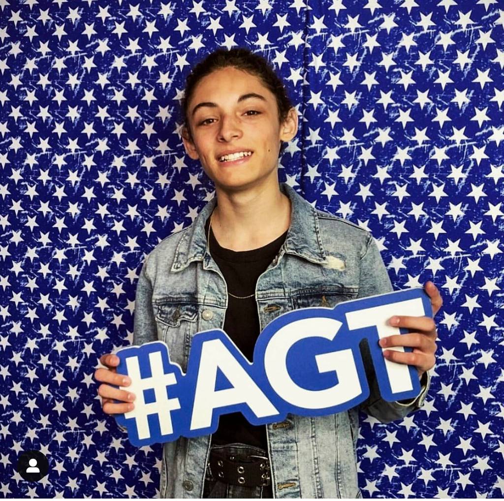 Photo pulled from                                 Bryants Instagram                                 Benicio Bryant from Maple Valley holding up an Americas Got Talent hashtag. Bryants performance on the show aired June 4.