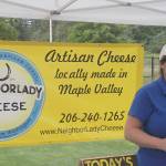 Maple Valleys artisan cheese vendor, Neighborlady Cheese, handed out samples of ghouda, pepper jack and more at the 2019 Covington Sausage and Cider Fest. Photo by Danielle Chastaine