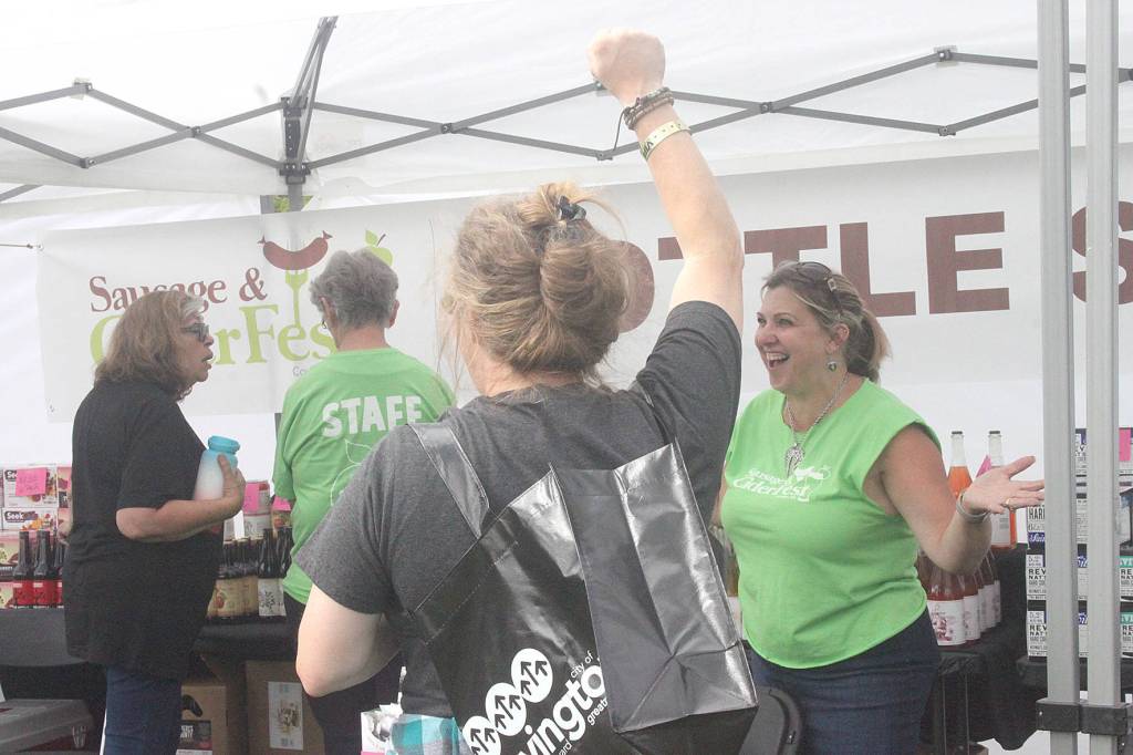 VIP attendees were given special gift bags, snacks and extra drink tickets from the City of Covington for the 2019 Sausage and Cider Fest. Photo by Danielle Chastaine.