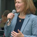 U.S. Rep. Kim Schrier, D-Wash., speaks to a gathering outside HealthPoint Auburn North on Thursday afternoon. The Congresswoman talked about the importance of childhood immunizations. MARK KLAAS, Auburn Reporter                                Rep. Kim Schrier spoke outside Auburns HealthPoint Auburn North on Aug. 22. Photo by The Auburn Reporter