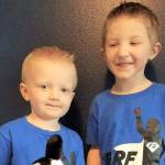Blake Robinson, 5, and his older brother Bryce Robinson wearing their new FARF 5K shirts. Both boys are from Maple Valley and Blake suffers from FA. Photo courtesy of FARF 5K.