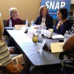 U.S. Sen. Patty Murray and Rep. Kim Schrier held a roundtable at the Issaquah Food and Clothing Bank on Oct. 3 to talk about the Trump administrations plan to further change SNAP food benefits rules and reduce the number of people using them. Aaron Kunkler/staff photo