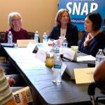 U.S. Sen. Patty Murray and Rep. Kim Schrier held a roundtable at the Issaquah Food and Clothing Bank on Oct. 3 to talk about the Trump administrations plan to further change SNAP food benefits rules and reduce the number of people using them. Aaron Kunkler/staff photo