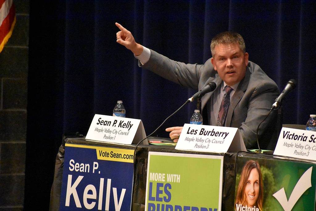 Photo by Haley Ausbun. Council position 1 and mayor candidate running unopposed Sean Kelly.