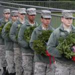 Wreaths decorate graves of fallen soldiers