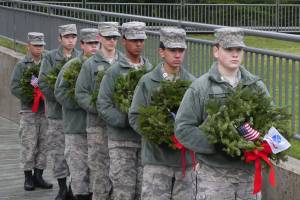 Wreaths decorate graves of fallen soldiers